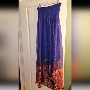 Elegant Purple Floral Women's Tube Dress